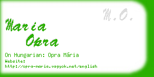 maria opra business card